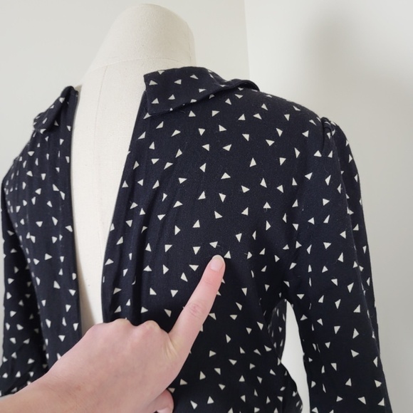 Reformation Alice Jumpsuit Wide Leg short sleeve triangle print bell sleeve - Picture 16 of 16